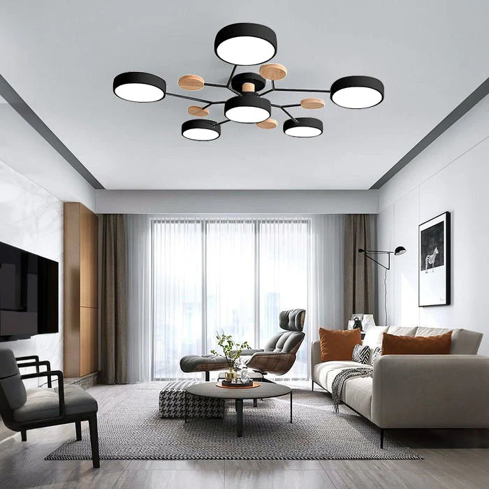 Creative Iron LED Semi-Flush Ceiling Light - Image 39