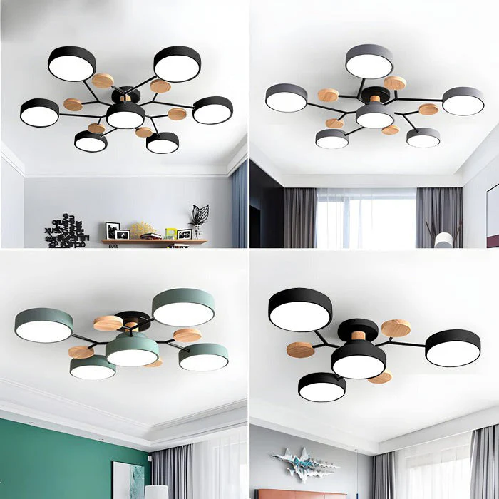Creative Iron LED Semi-Flush Ceiling Light - Image 44