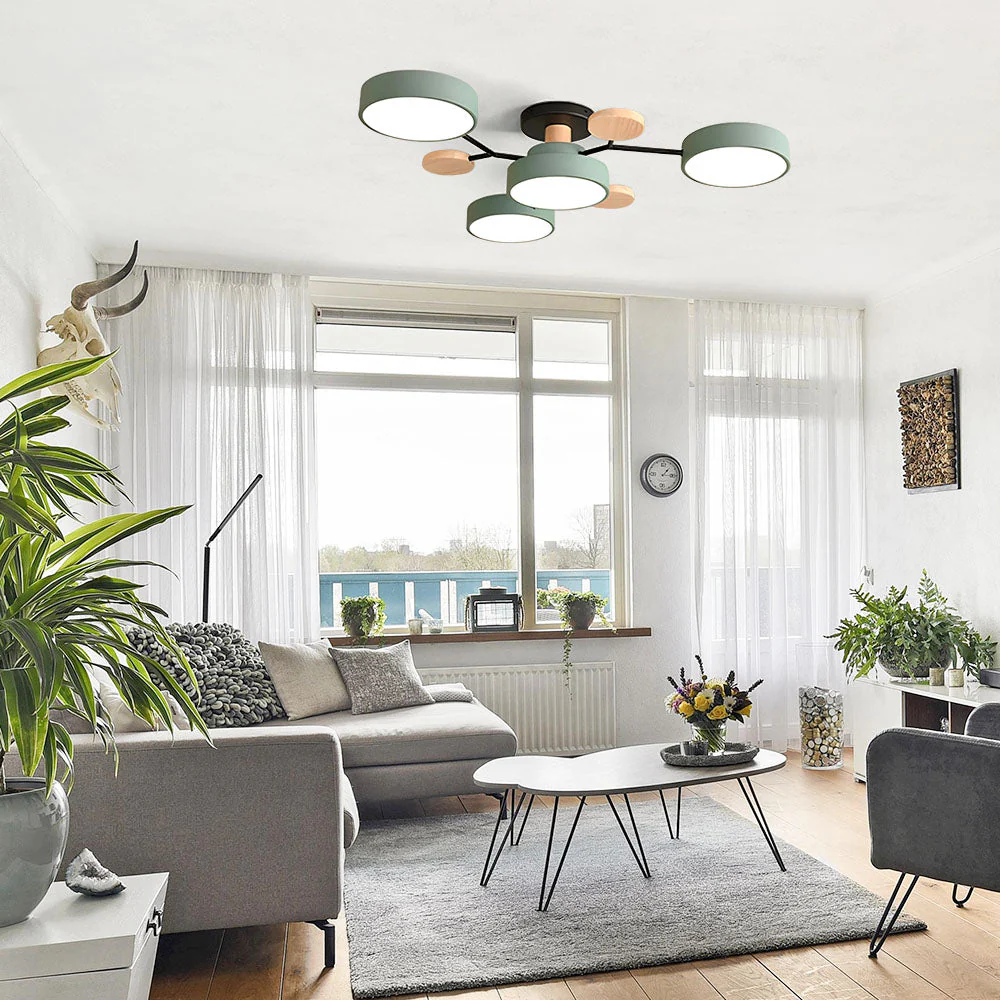 Creative Iron LED Semi-Flush Ceiling Light - Image 5