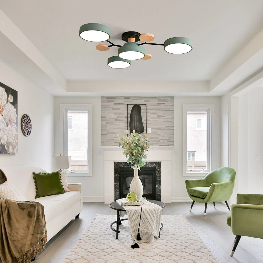 Creative Iron LED Semi-Flush Ceiling Light - Image 6