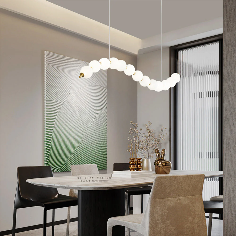 Creative Necklace String White Ball LED Pendant Lights - Image 12