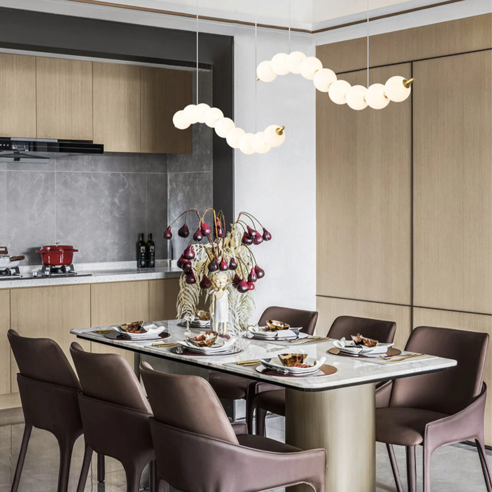 Creative Necklace String White Ball LED Pendant Lights - Image 3