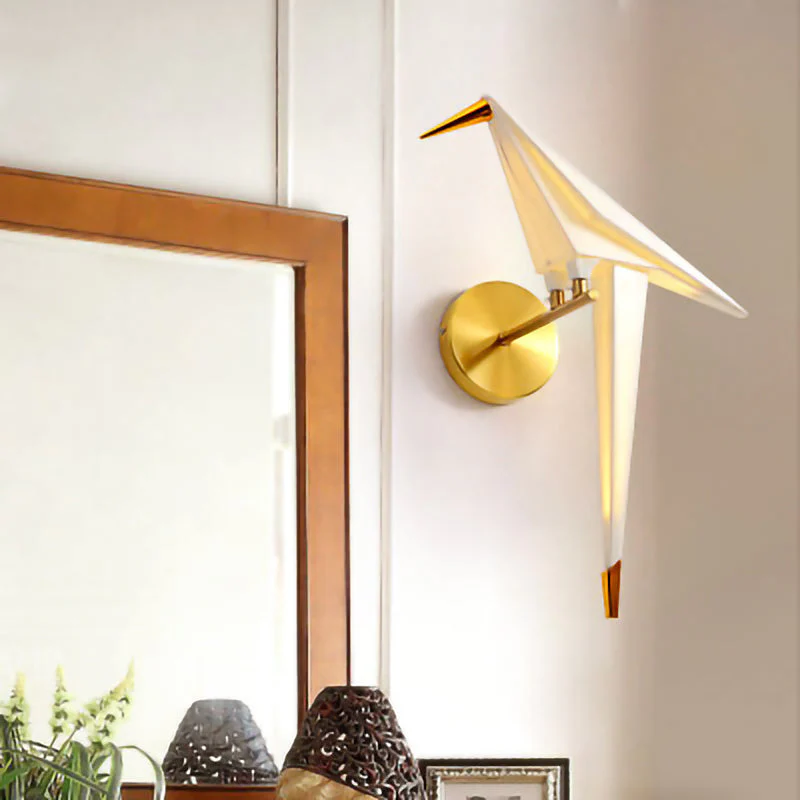 Creative Stylish Golden Bird Wall Light