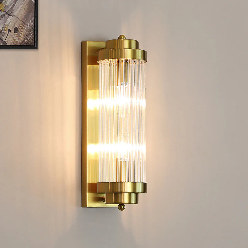 Crystal Pillar Metal Wall Lamp