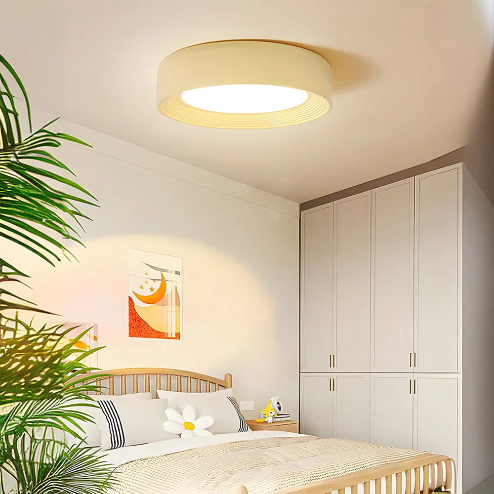 Cute Creamy Yellow Round LED Ceiling Light - Image 2