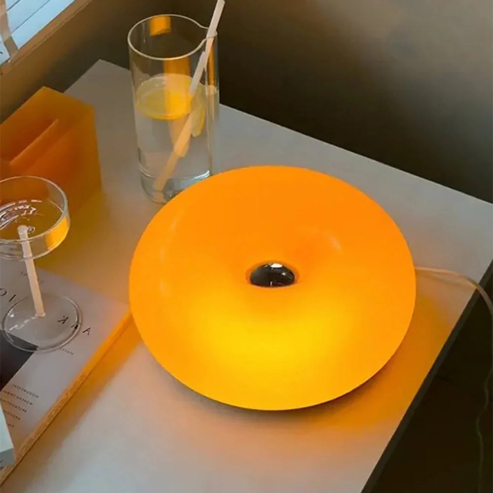 Cute Donut Lamp Orange Table Lamp - Image 3