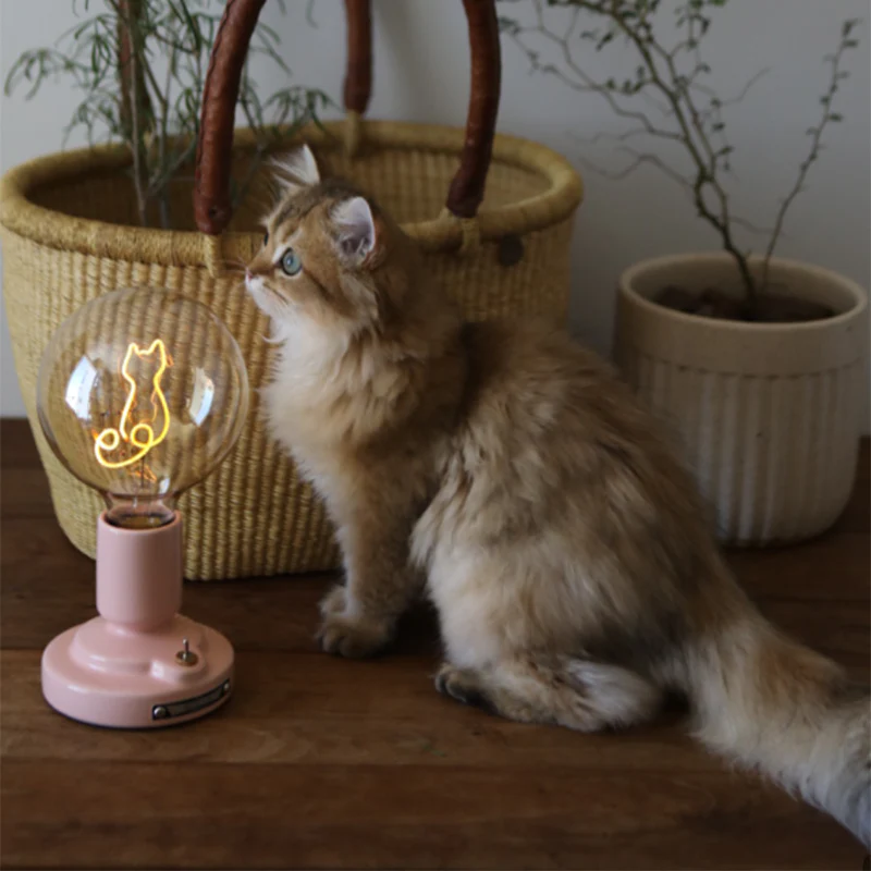 Cute Pink & White Cat Pattern Table Lamp - Image 7