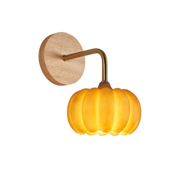 Cute Resin Material Yellow Pumpkin Wall Lamp - Image 7