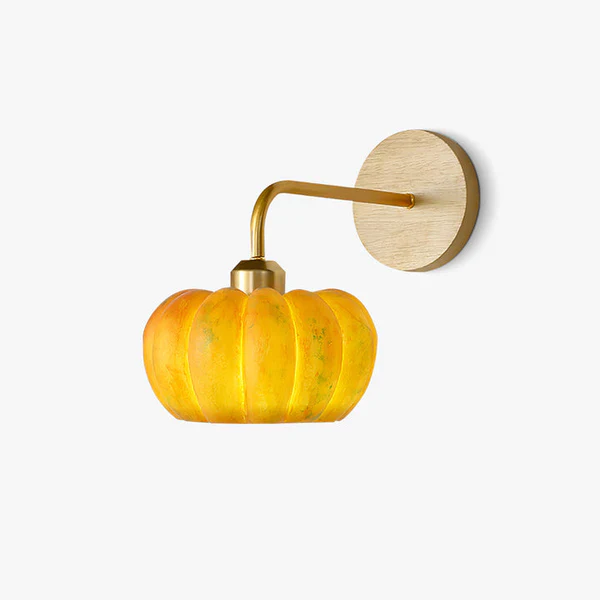 Cute Resin Material Yellow Pumpkin Wall Lamp - Image 8