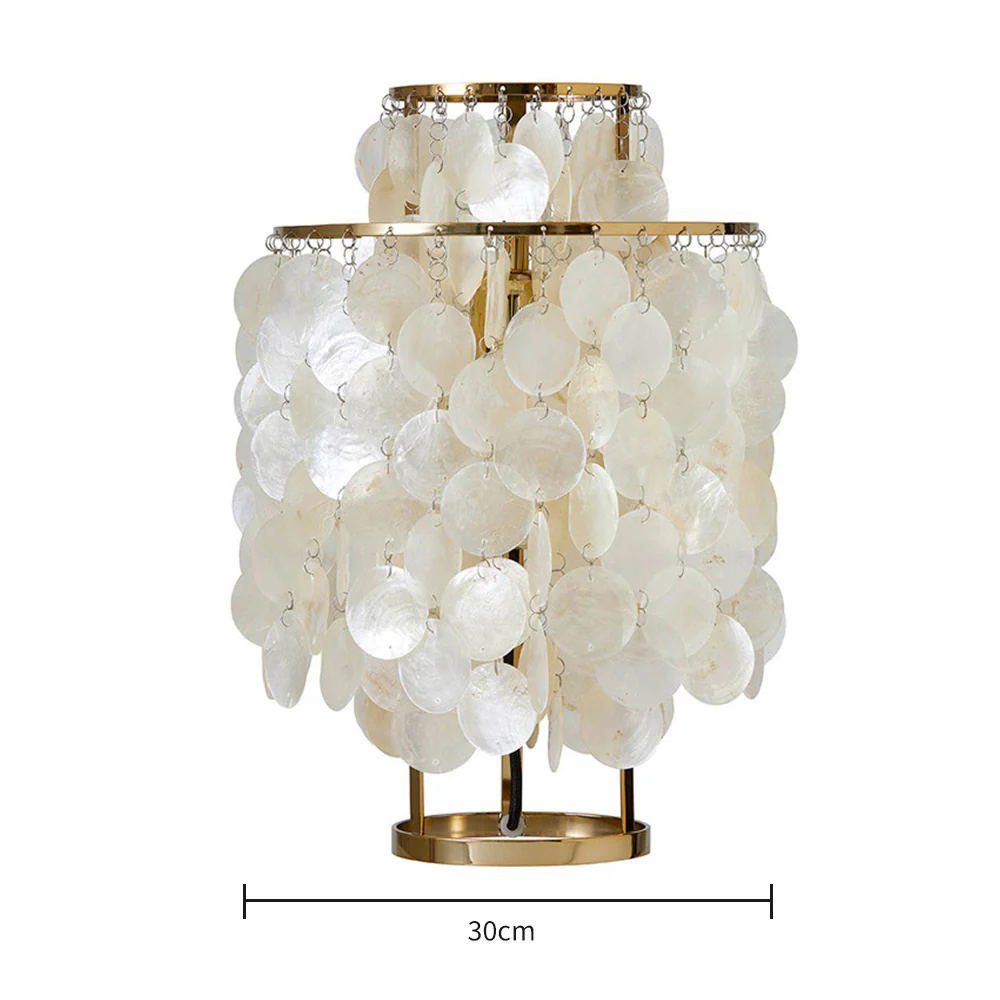 Danish Seashell Pearl Wind Chimes Decorative Table Lamp - Image 7