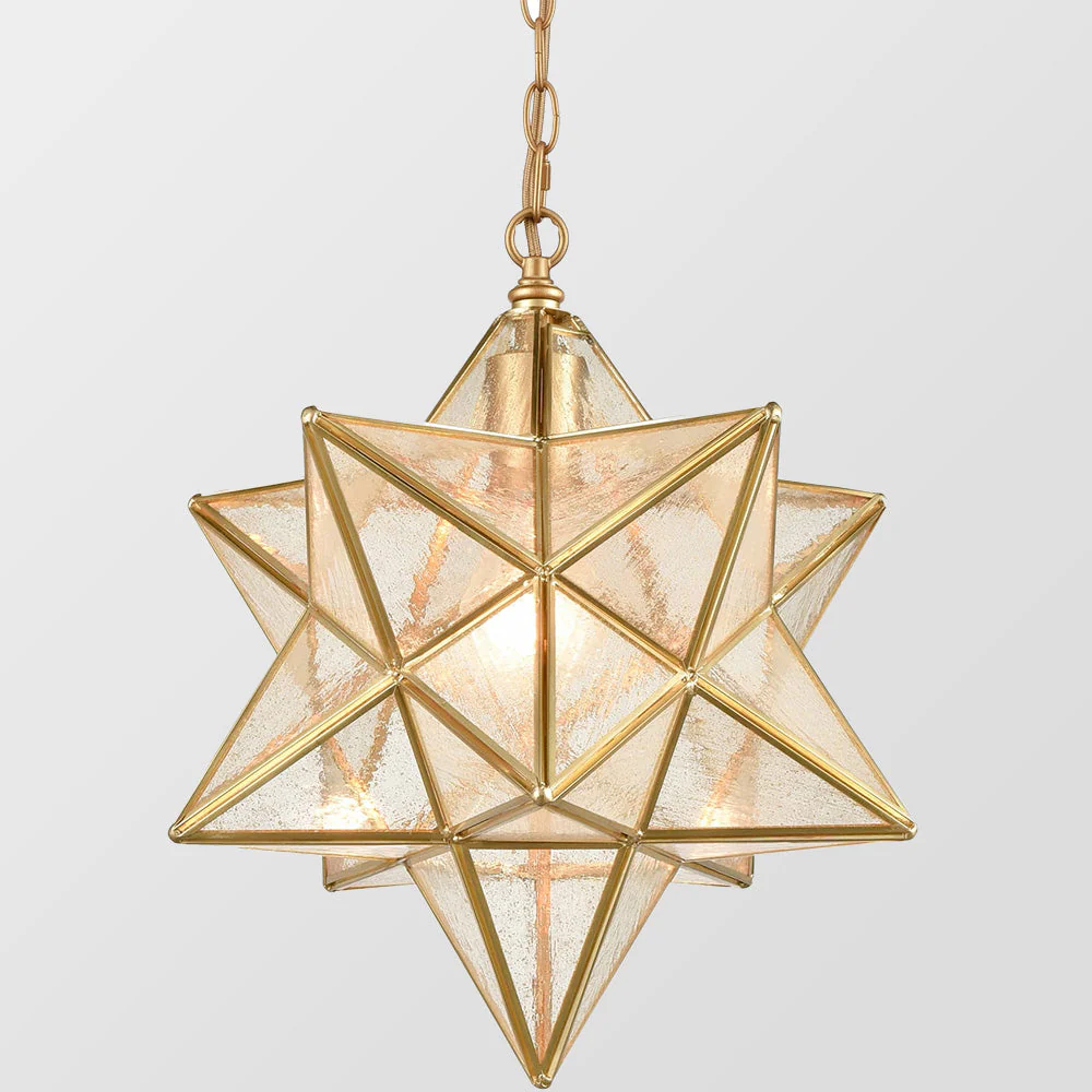 Decorative Star Shape Glass Hallway Pendant Light - Image 3