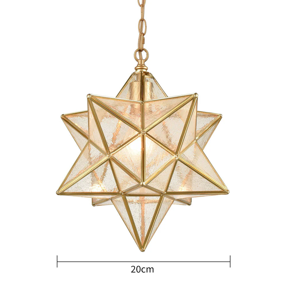 Decorative Star Shape Glass Hallway Pendant Light - Image 8