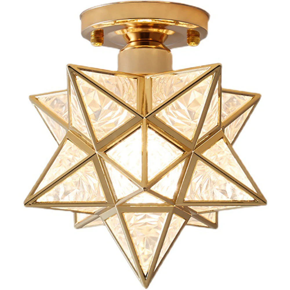 Decorative Star Shape Glass Hallway Pendant Light - Image 9
