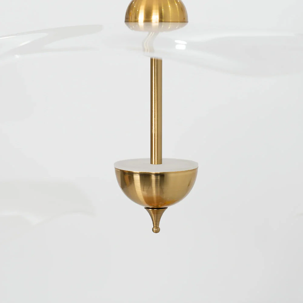 Art Deco Gold Metal Lotus Led Light Fixtures Chandeliers - Image 9