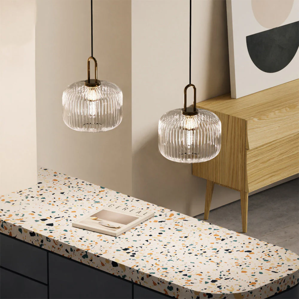 Design Pumpkin Shape Glass Pendant Light - Image 3