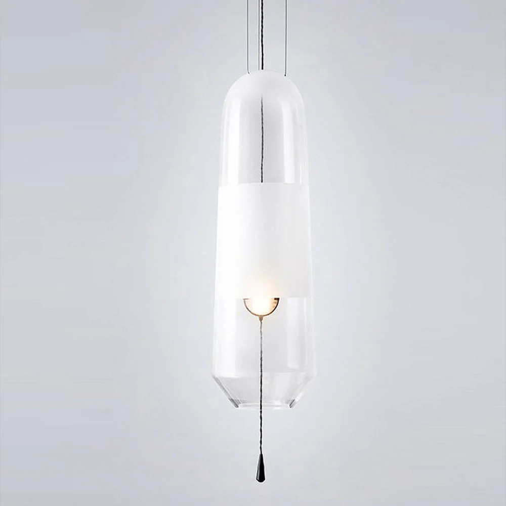 Designer Capsule Shaped Glass Pendant Lamp - Image 13