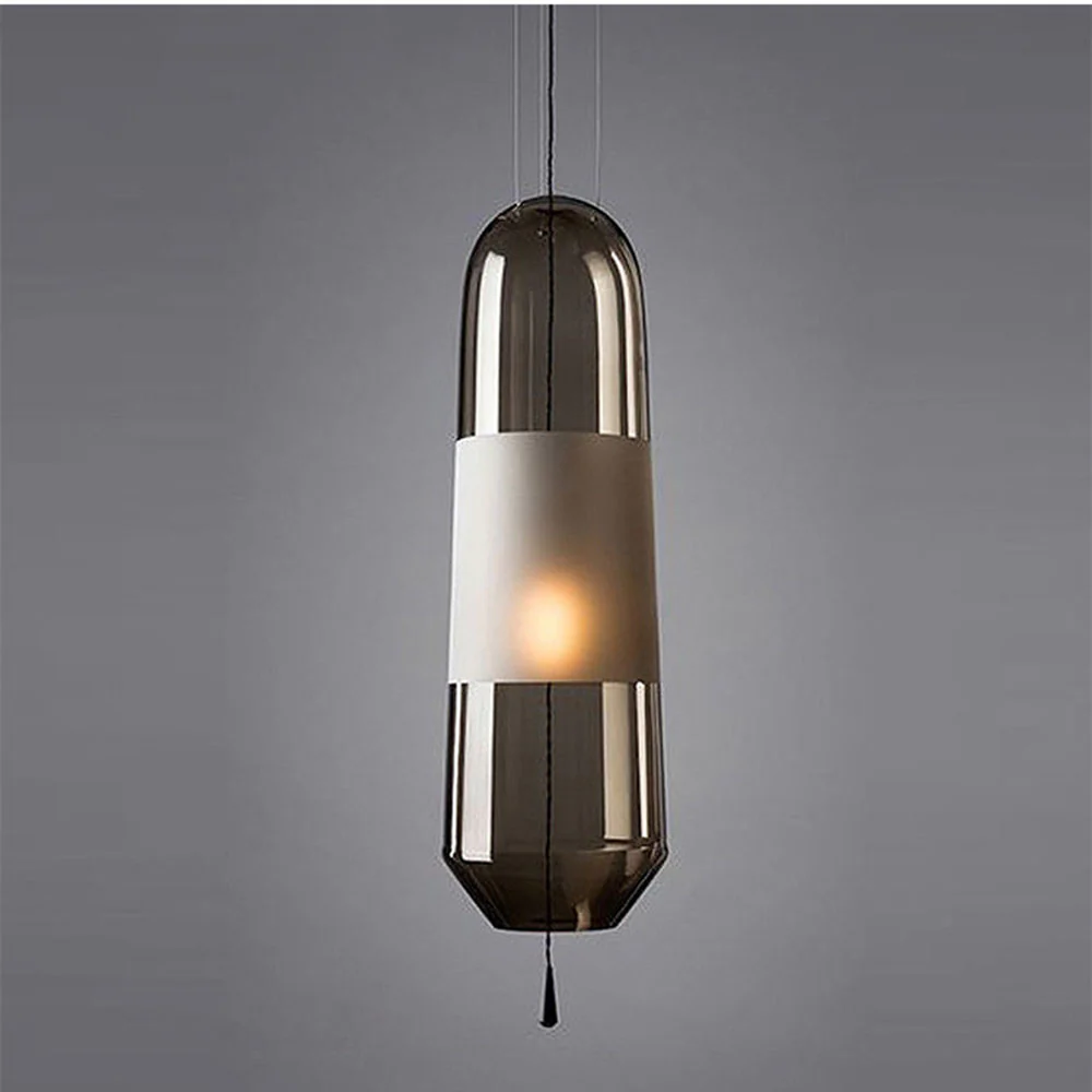 Designer Capsule Shaped Glass Pendant Lamp - Image 2