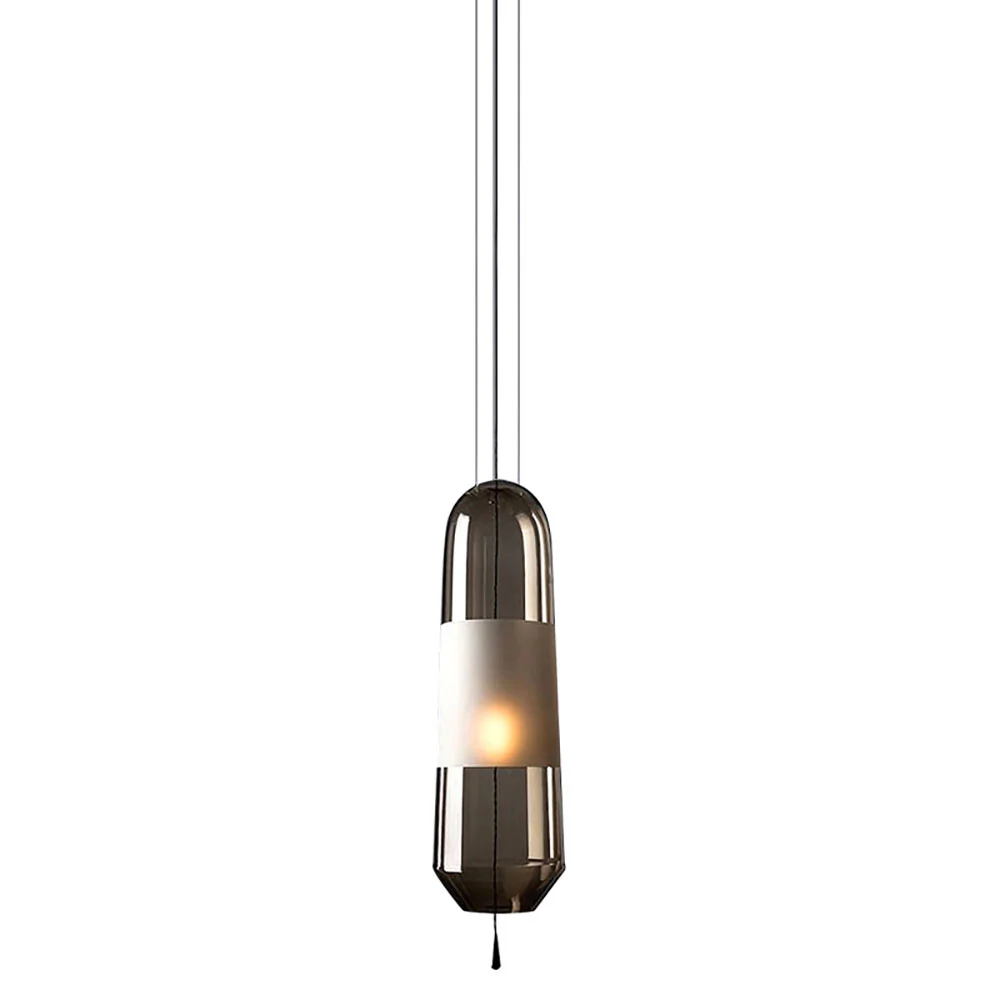 Designer Capsule Shaped Glass Pendant Lamp - Image 6