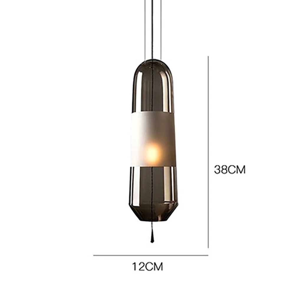 Designer Capsule Shaped Glass Pendant Lamp - Image 7