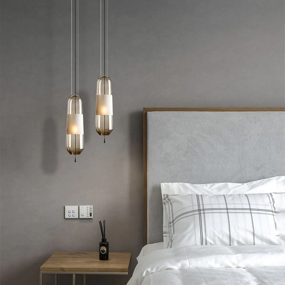 Designer Capsule Shaped Glass Pendant Lamp - Image 8