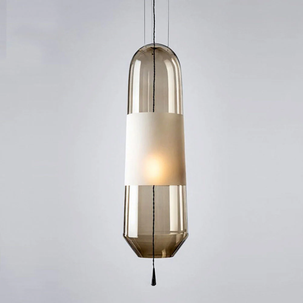 Designer Capsule Shaped Glass Pendant Lamp - Image 9