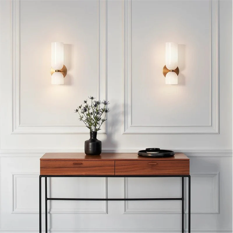 Double Head Glass Wall Lamp LED Sconce for Bedroom - Image 4