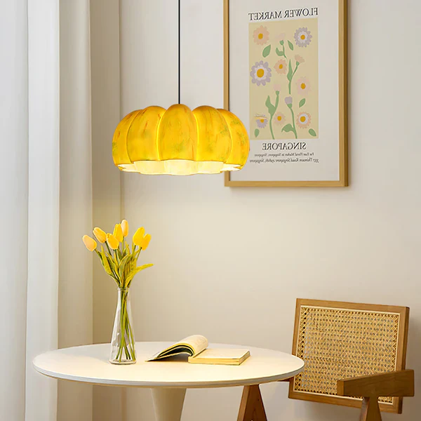 Eco-friendly Resin Pumpkin Pendant Light - Image 3