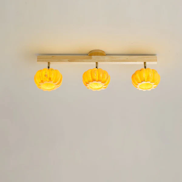 Eco-friendly Yellow Pumpkin Ceiling Lamp - Image 5