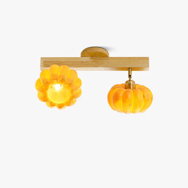 Eco-friendly Yellow Pumpkin Ceiling Lamp - Image 6