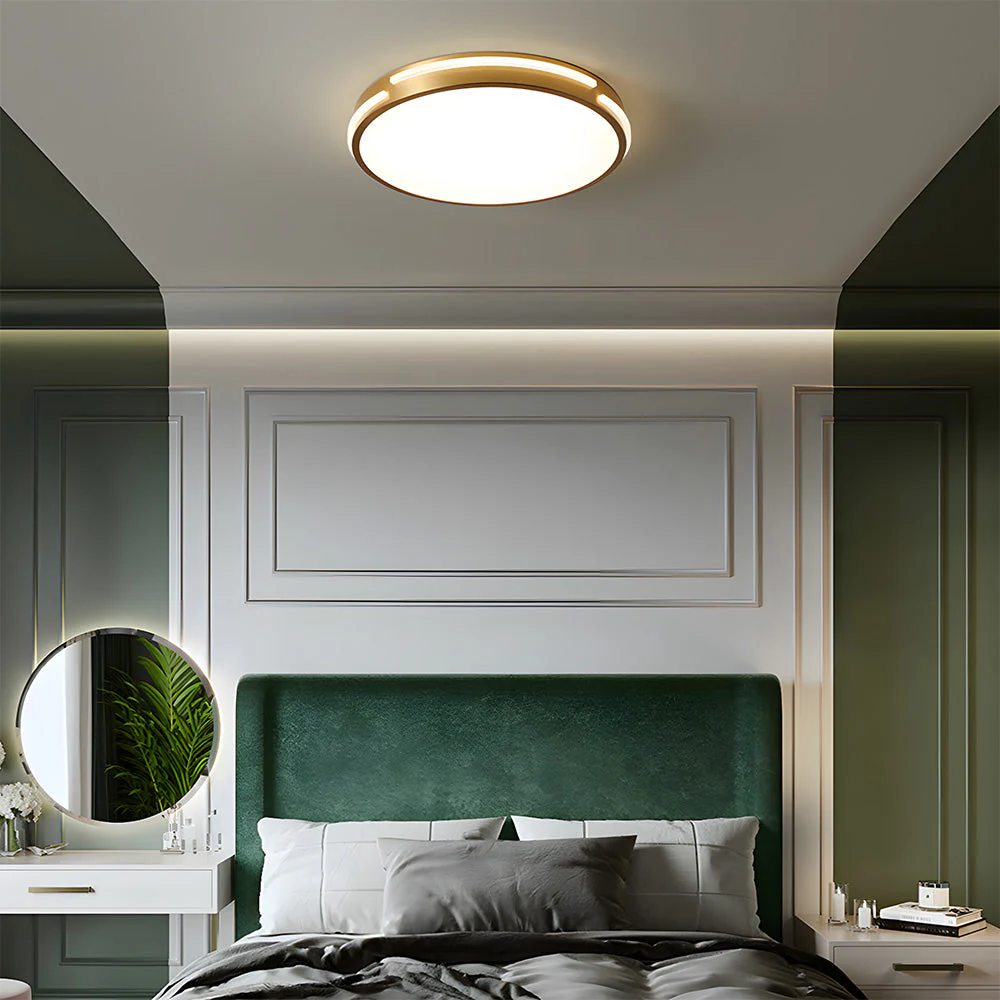Elegant Copper Gold Round LED Ceiling Light for Living Room - Image 3