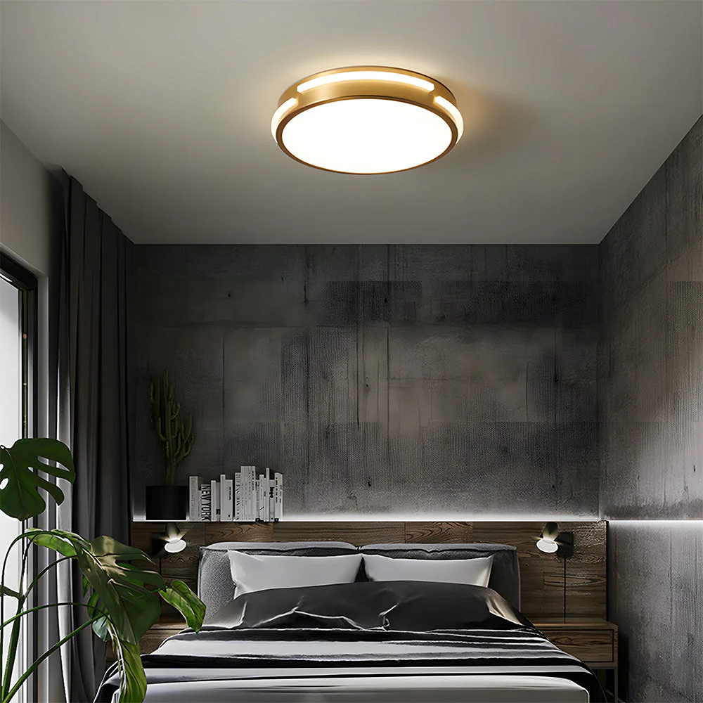Elegant Copper Gold Round LED Ceiling Light for Living Room - Image 4