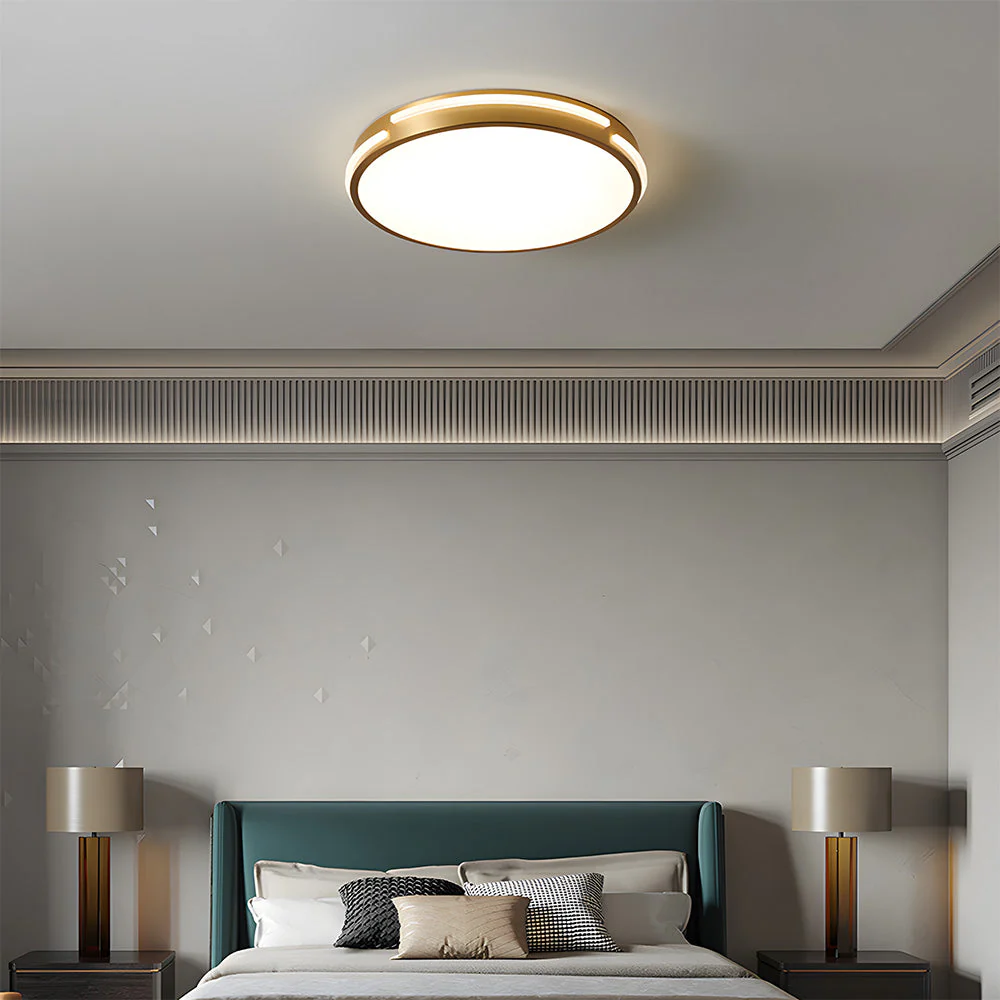 Elegant Copper Gold Round LED Ceiling Light for Living Room - Image 5