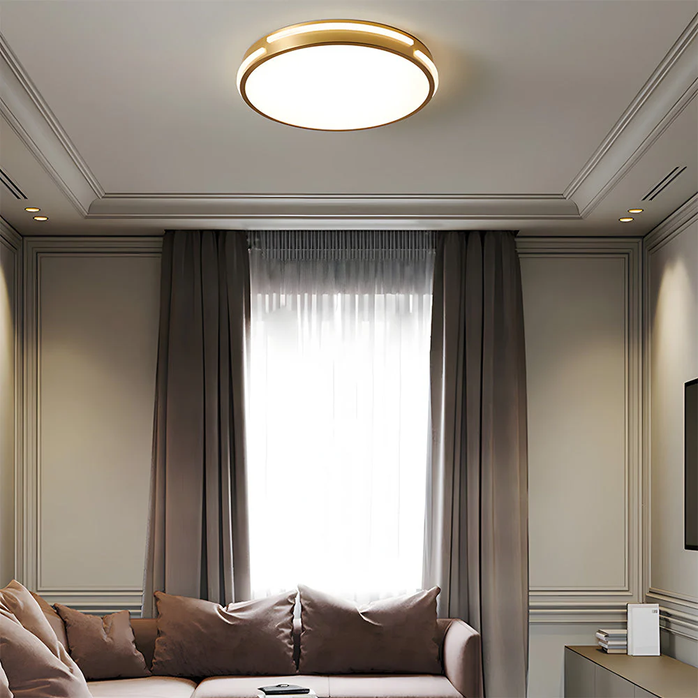 Elegant Copper Gold Round LED Ceiling Light for Living Room - Image 6