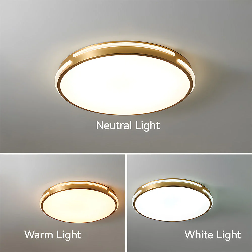 Elegant Copper Gold Round LED Ceiling Light for Living Room - Image 7