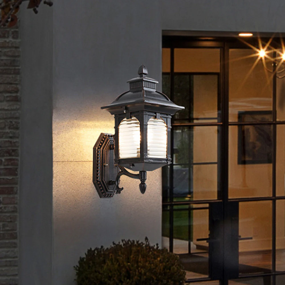 European Black Balcony Outdoor Wall Lamp - Image 6