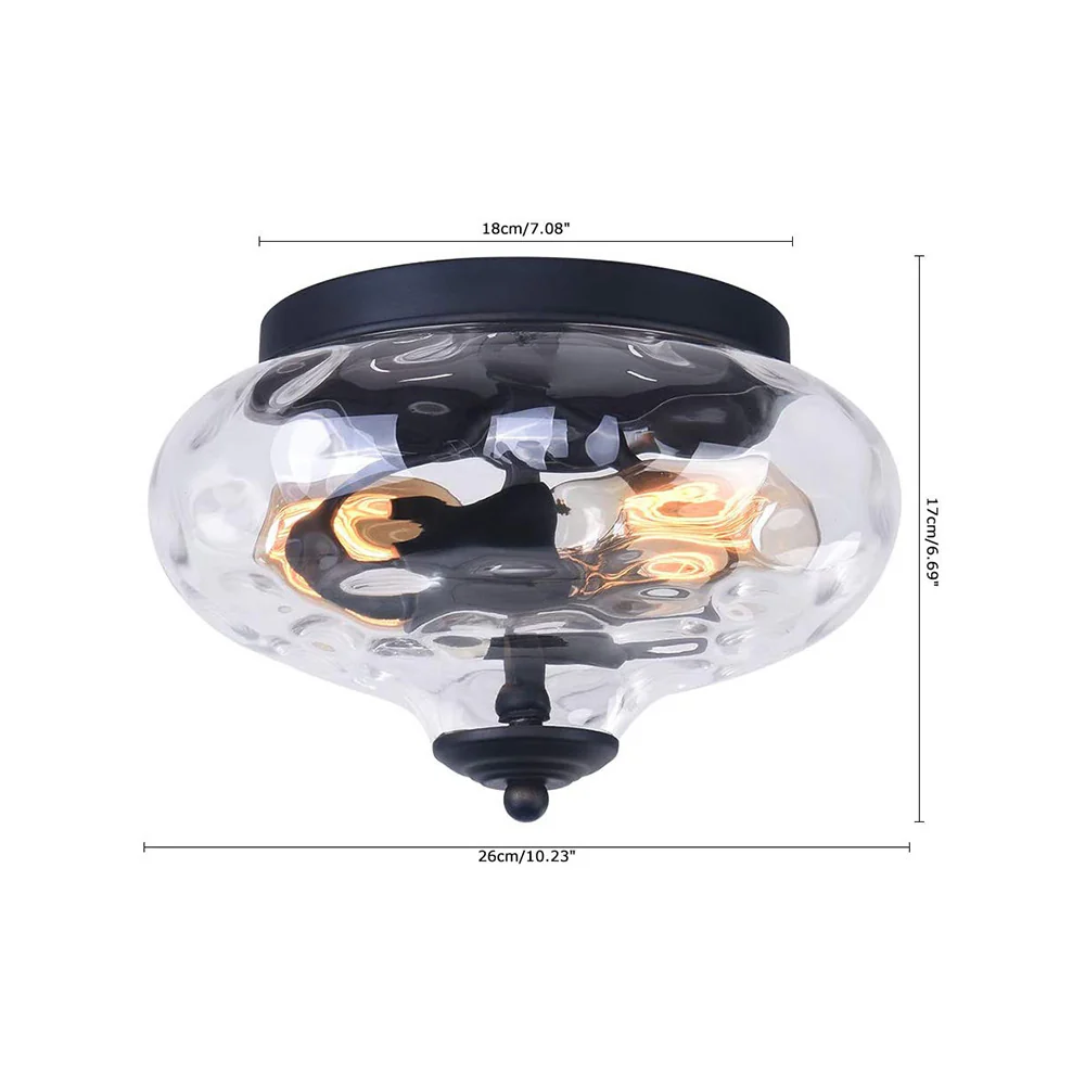 Farmhouse 2-Light Glass Shade Ceiling Light - Image 5