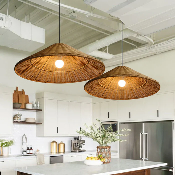 Farmhouse Handmade Rattan Pendant Light - Image 5
