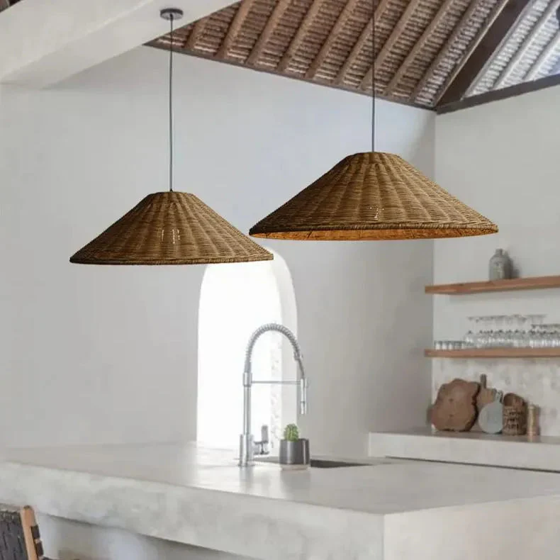 Farmhouse Handmade Rattan Pendant Light - Image 9