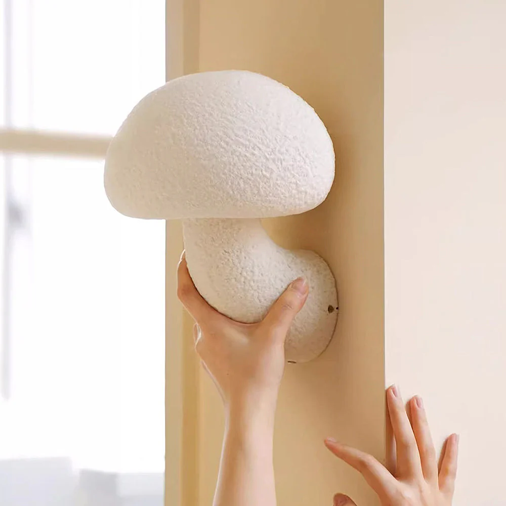French Creative Cream Mushroom Wall Light - Image 3