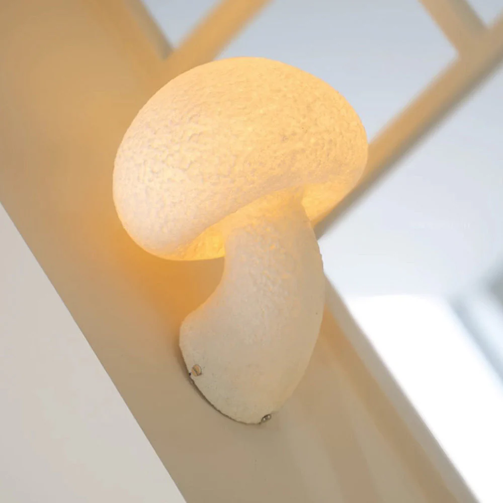 French Creative Cream Mushroom Wall Light - Image 5