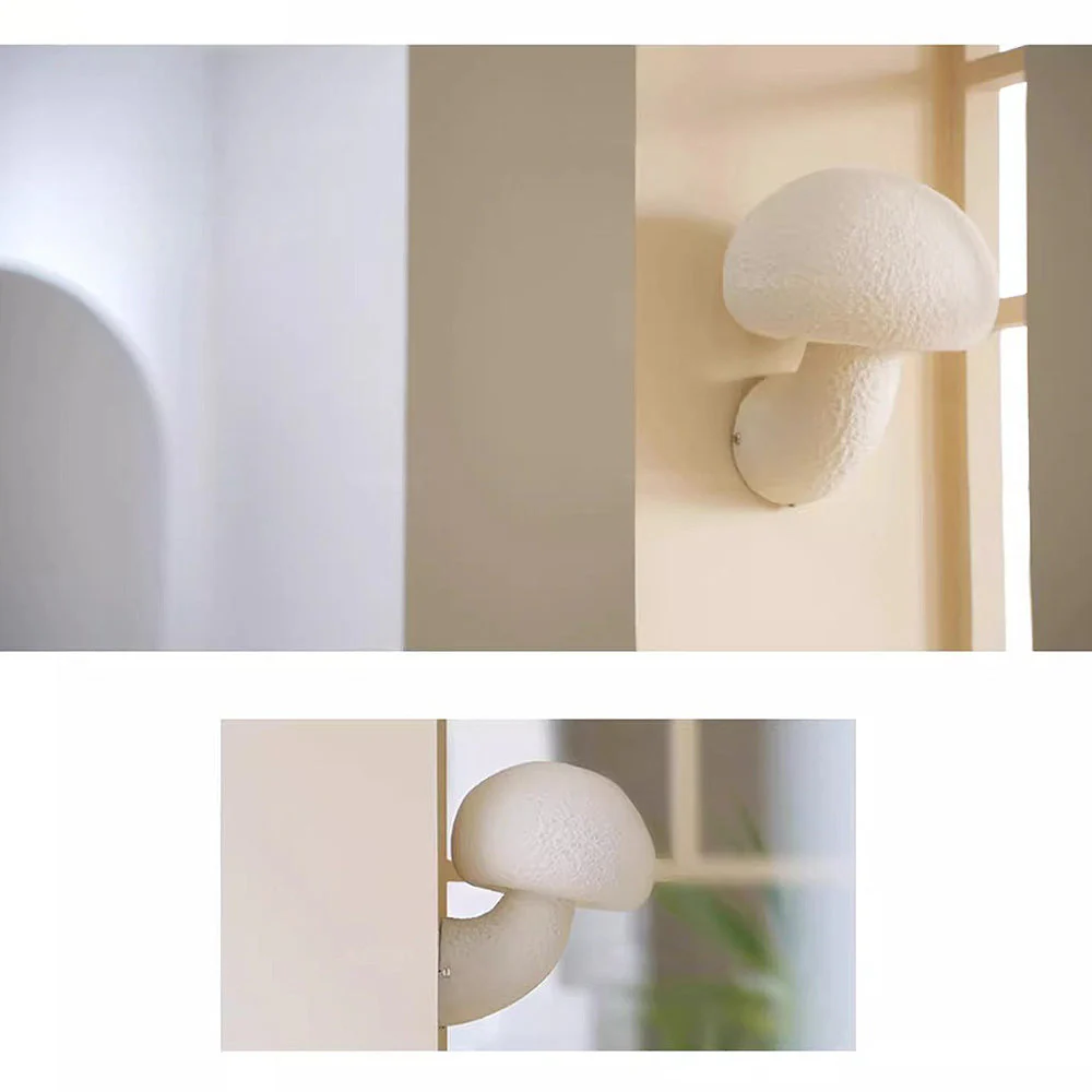 French Creative Cream Mushroom Wall Light - Image 7