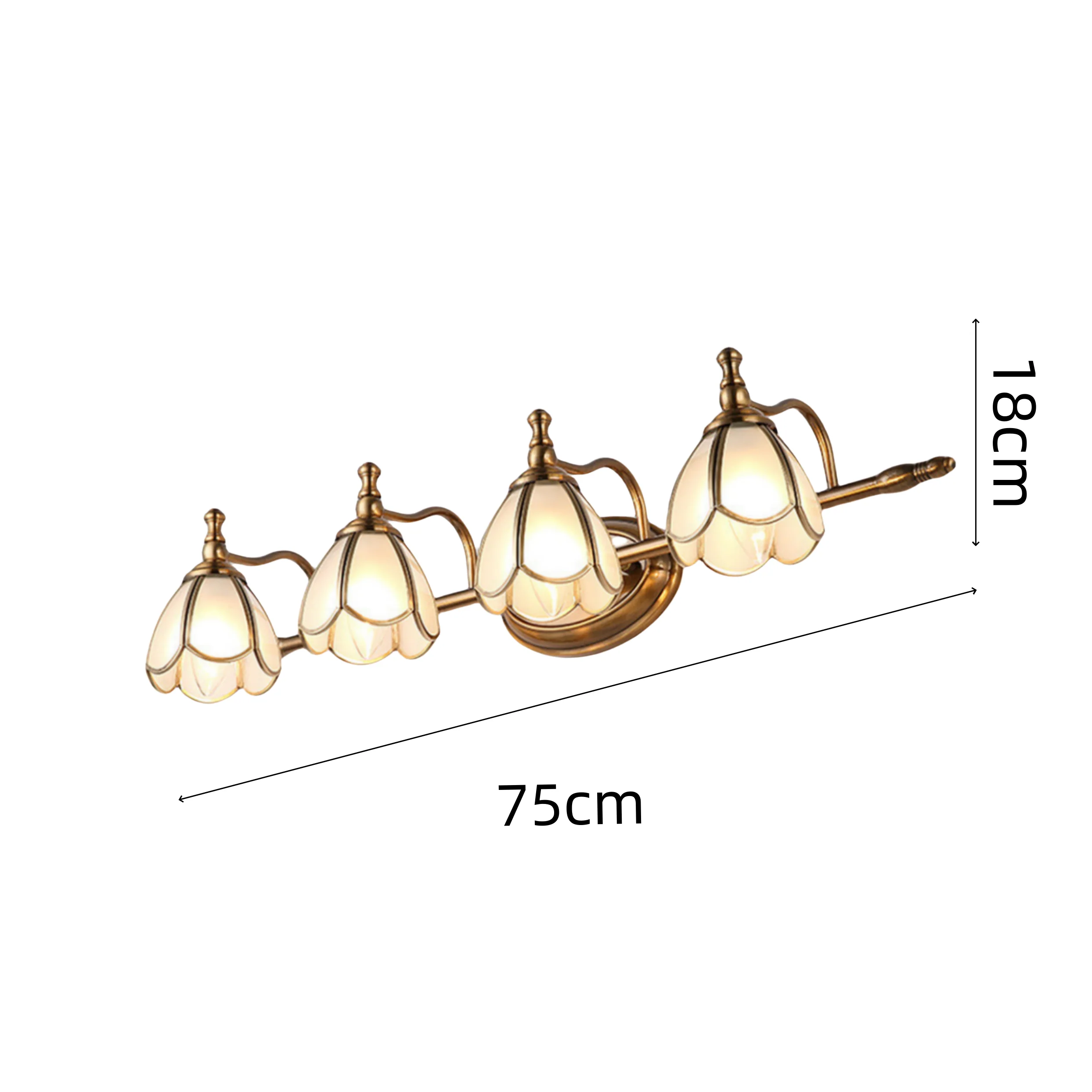 French Flower Gold Bathroom Vanity Wall Lights - Image 12