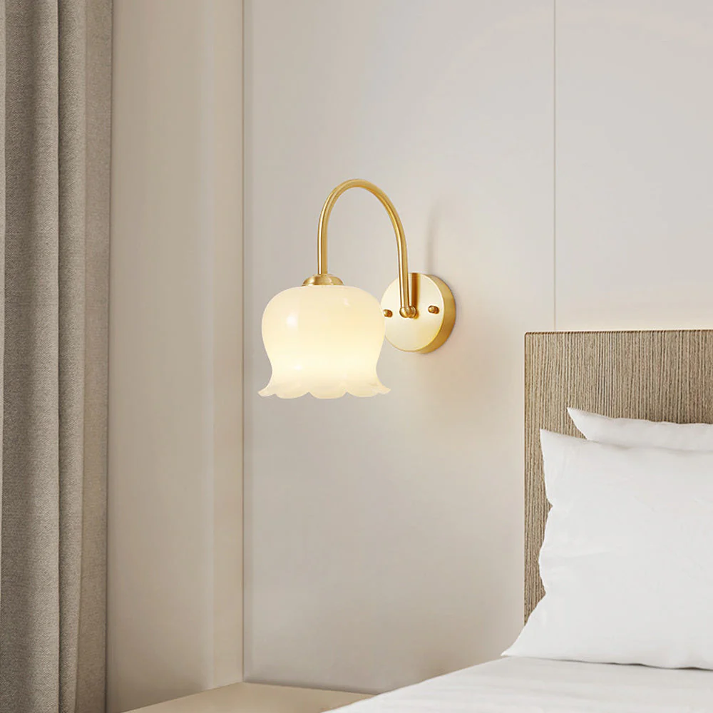 French Flower Shade Glass Wall Light - Image 3