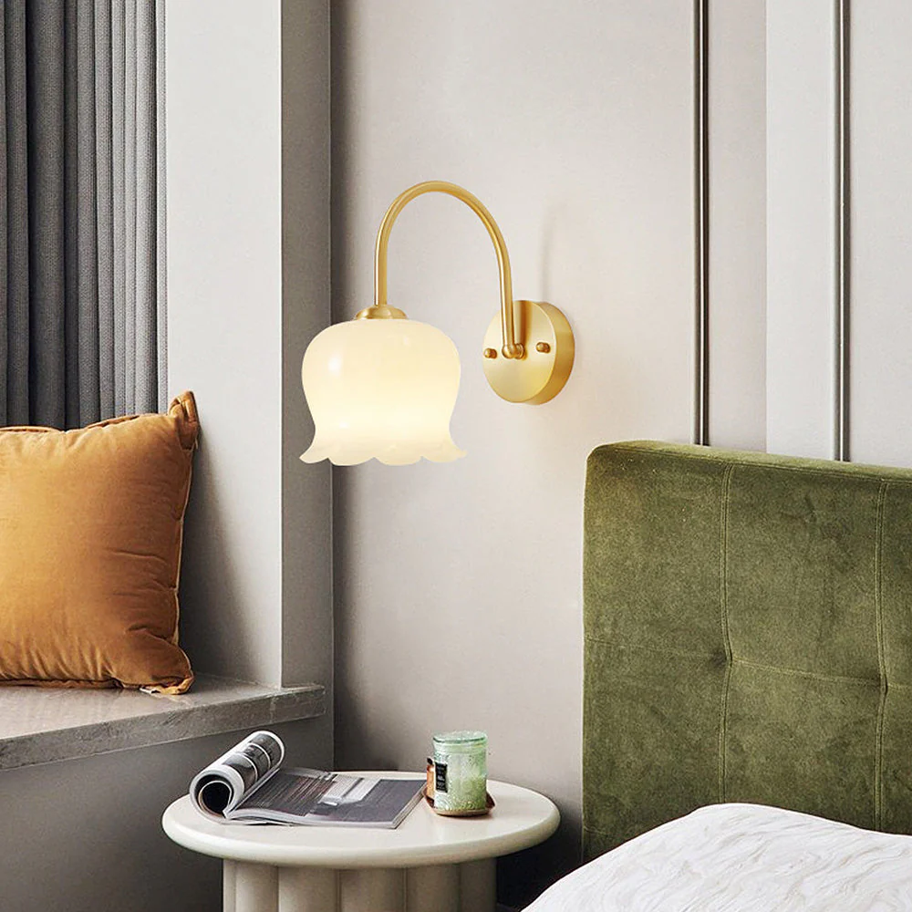 French Flower Shade Glass Wall Light - Image 5