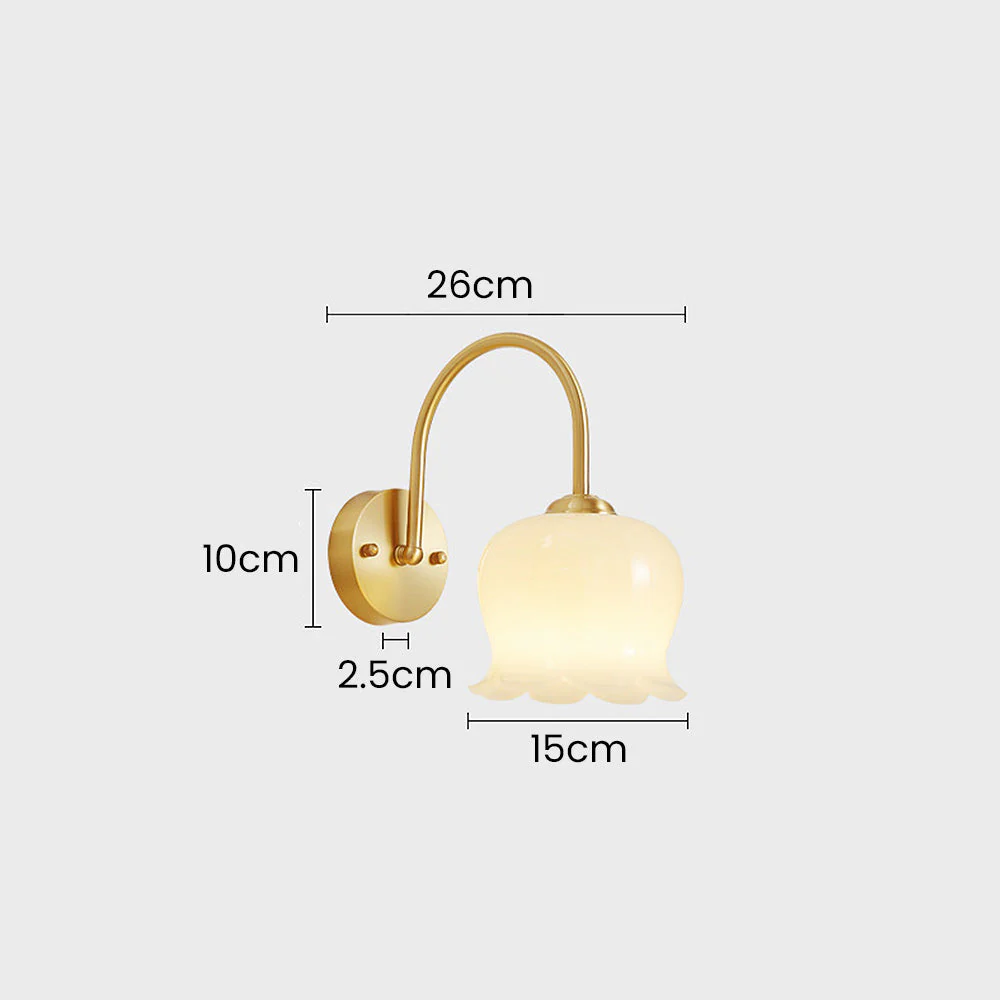 French Flower Shade Glass Wall Light - Image 9
