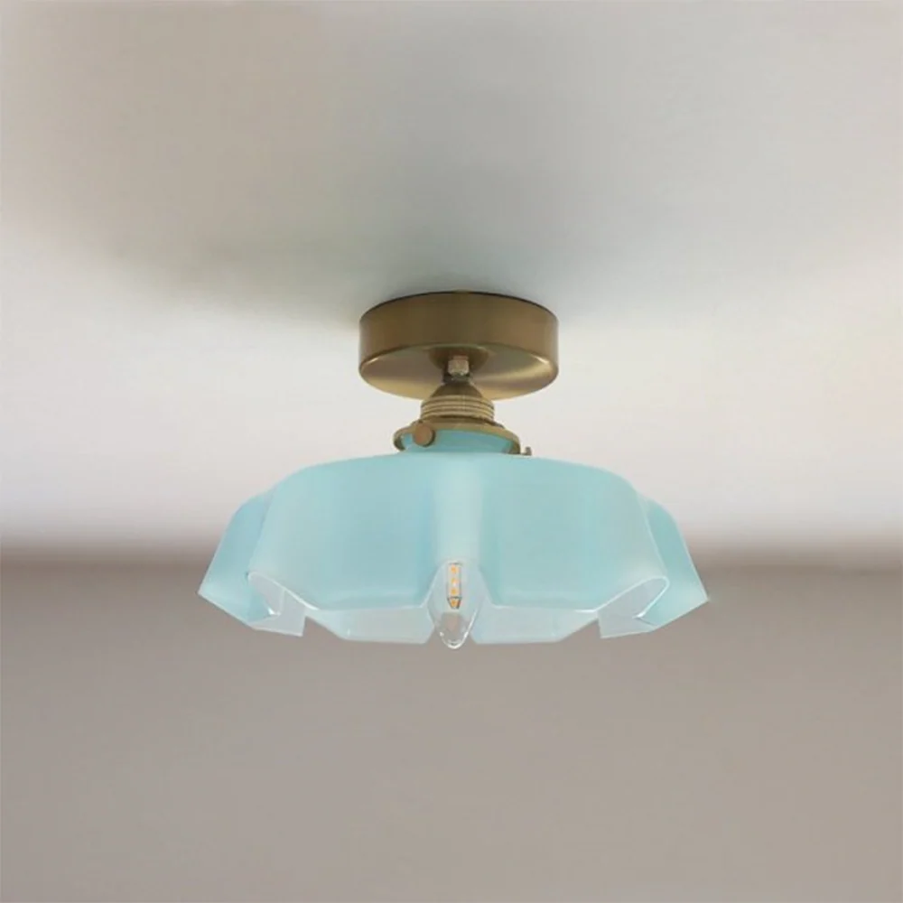 French Glass Lampshade Kitchen Island Ceiling Lamp - Image 9