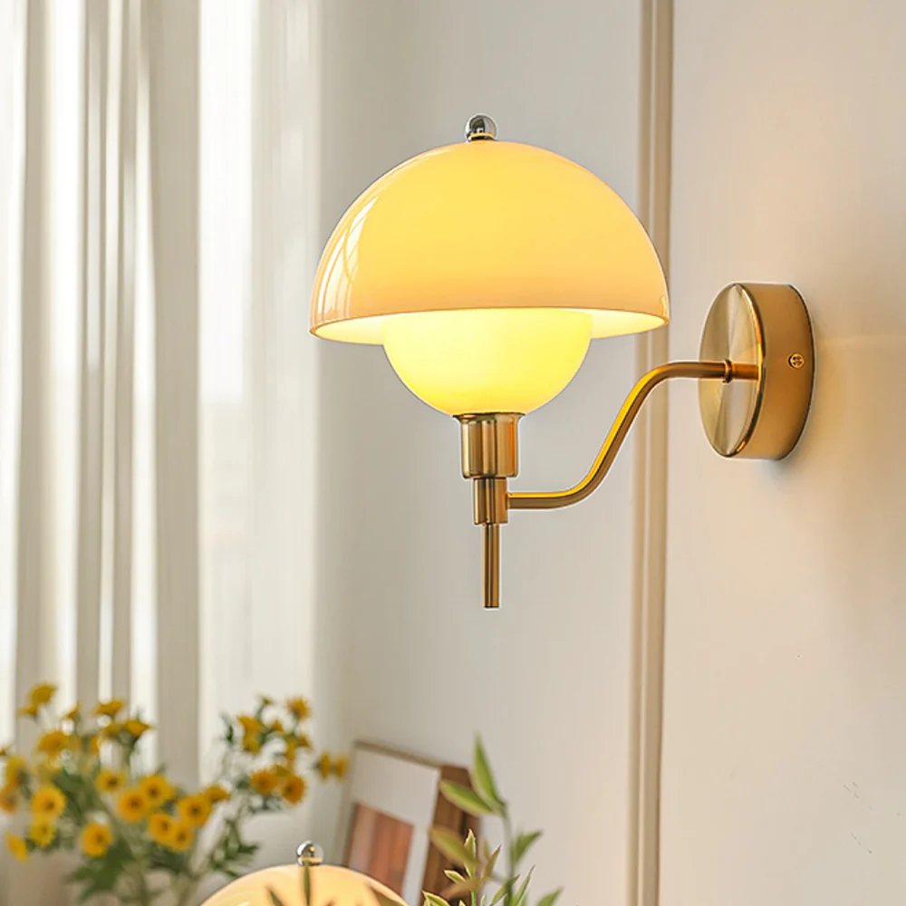 French Mushroom Glass Wall Lamp - Image 4