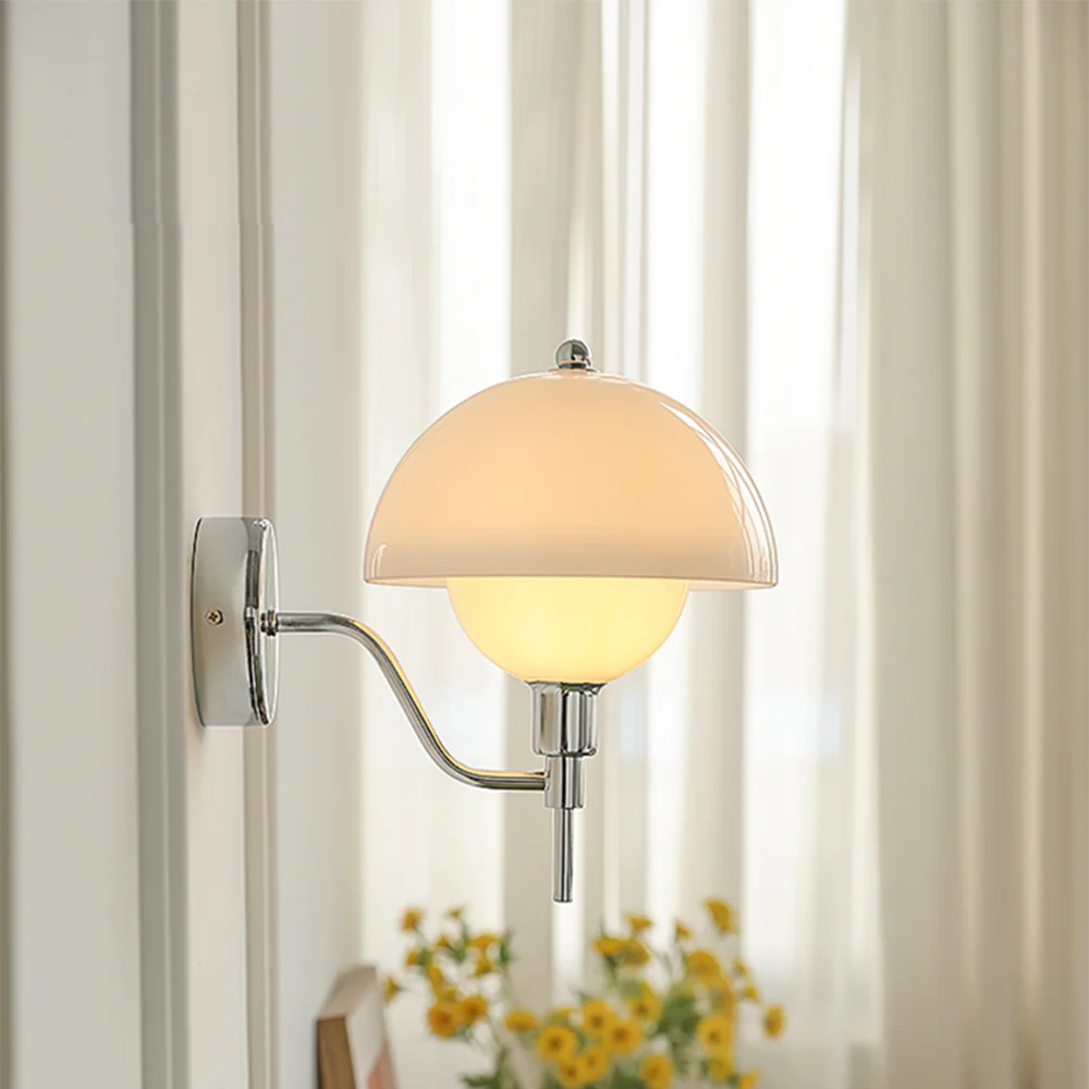 French Mushroom Glass Wall Lamp - Image 7