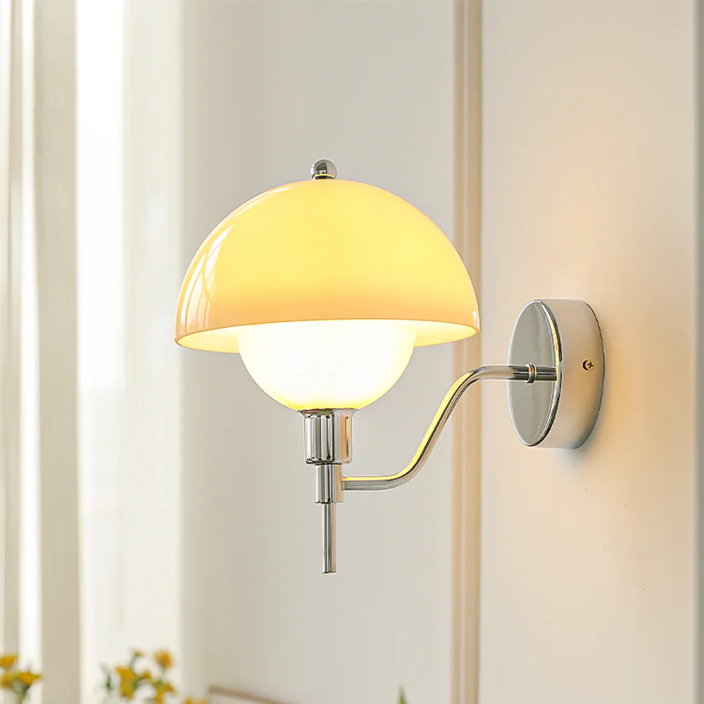 French Mushroom Glass Wall Lamp - Image 9