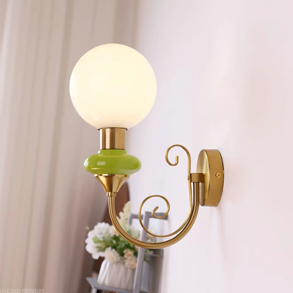 French Retro Glass 1-Light Wall Sconce - Image 6